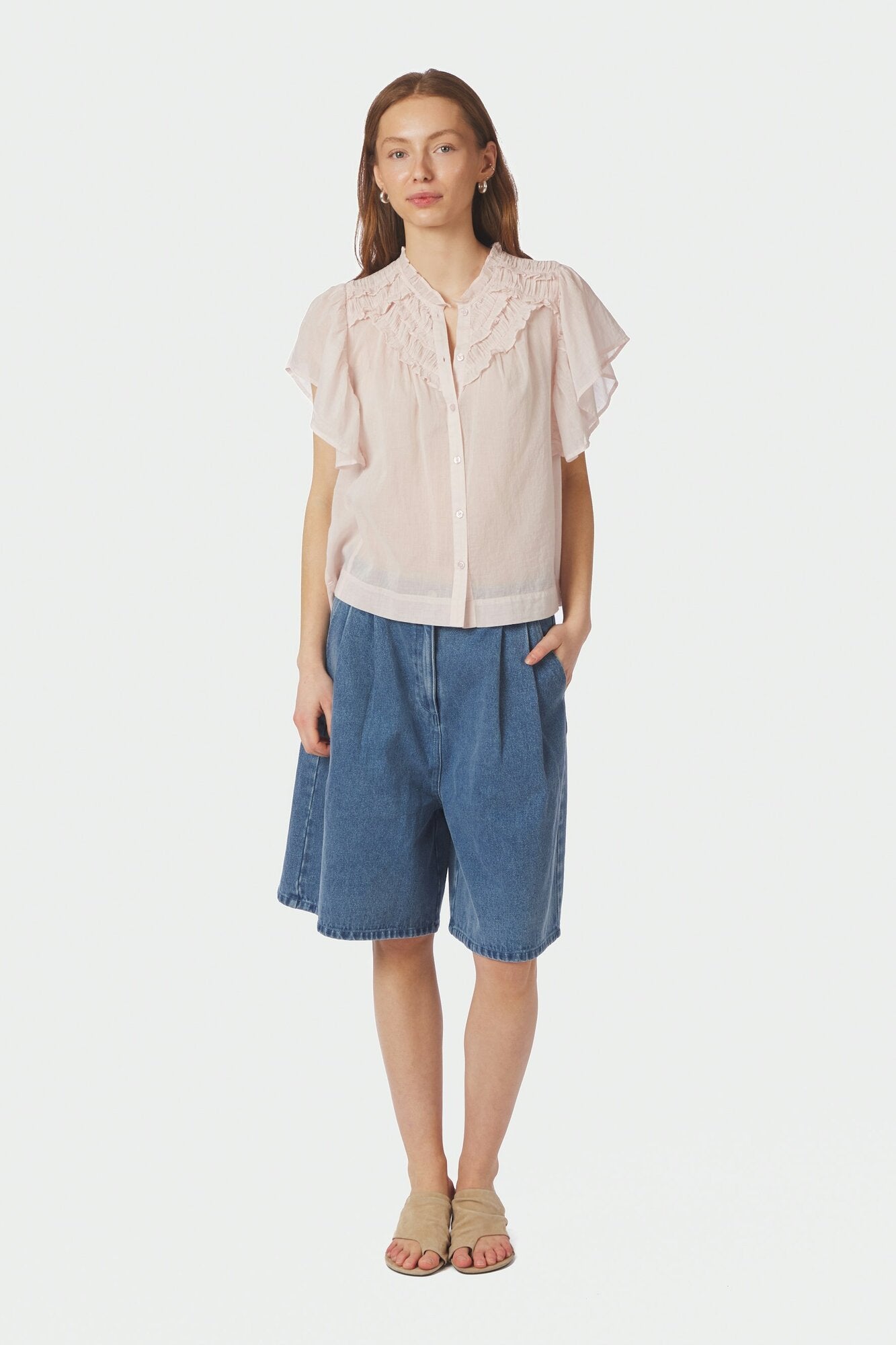 Vinsa S Voile top - lyserød